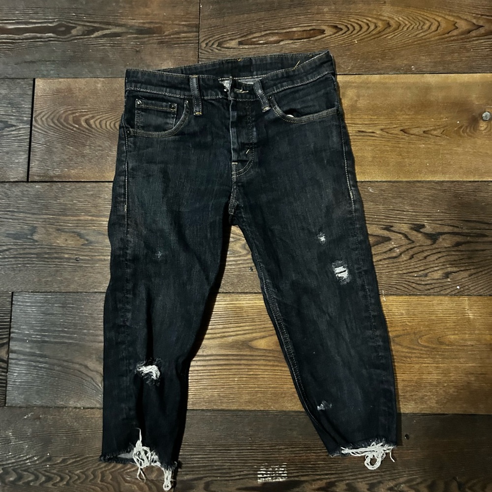 Levi's Black Distressed Jean Shorts